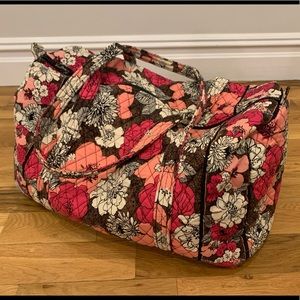 Large Vera Bradley Duffel Bag in Mocha Rouge